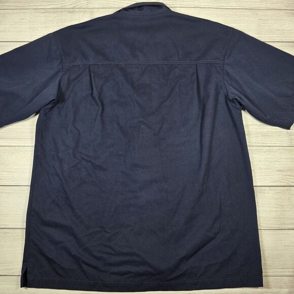 Anchor Blue Mens Vintage Y2K Navy Embroidered Button Down Camp Shirt Mens Sz XL - Picture 4 of 6